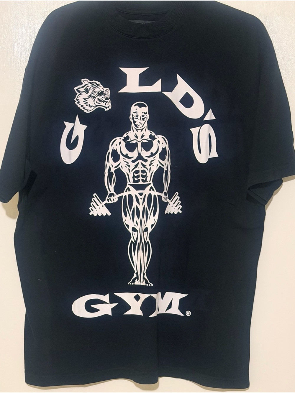 Darc Sport Black Tee with Gold’s Gym White Fitness Graphic